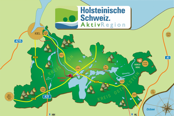 Karte Schwentine-Holsteinische Schweiz